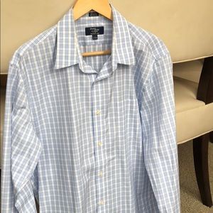 White and blue J. Crew button up.